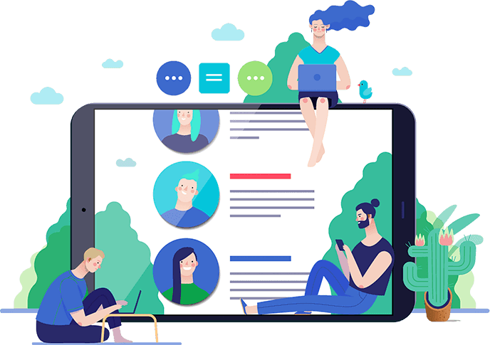 People learning digital skills online